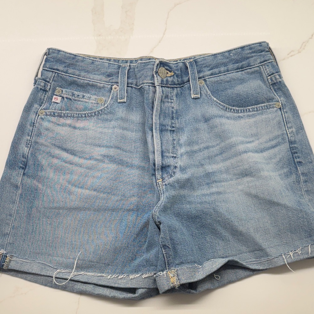 Ag Adriano Goldschmied Light Blue Jean Shorts
